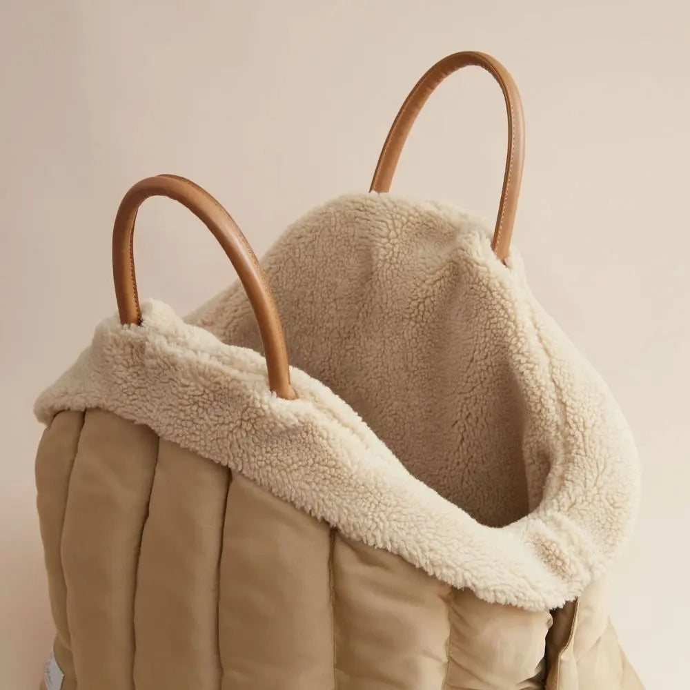 Autositz-Taschenset mit Teddyfüllung in Sandfarbe - Fur & Whiskers Fur & Whiskers